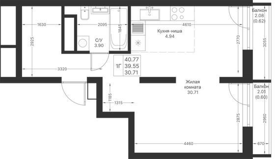 Продажа 1-комнатной квартиры 40,8 м², 15/24 этаж