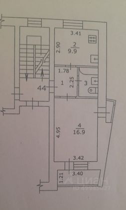 Продажа 1-комнатной квартиры 34,3 м², 3/5 этаж