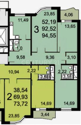 Продажа 3-комнатной квартиры 95 м², 4/23 этаж