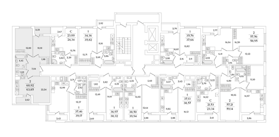 Продажа 2-комнатной квартиры 63,8 м², 5/17 этаж