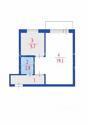 Продажа 1-комнатной квартиры 31 м², 3/5 этаж