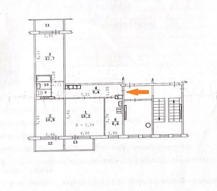 Продажа 3-комнатной квартиры 58,6 м², 9/9 этаж