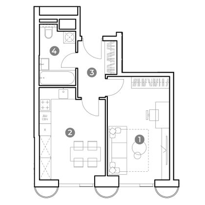 Продажа 1-комнатной квартиры 41 м², 24/29 этаж