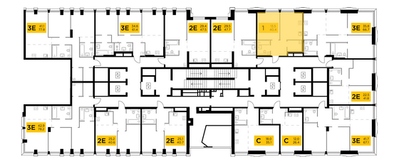 Продажа 1-комнатной квартиры 40,4 м², 3/32 этаж