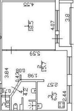 Продажа 1-комнатной квартиры 45,5 м², 6/9 этаж