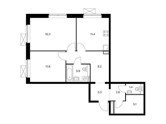 Продажа 2-комнатной квартиры 65 м², 21/23 этаж