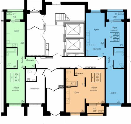 Продажа 1-комнатной квартиры 44,9 м², 1/17 этаж