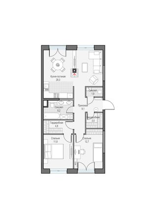 Продажа 3-комнатной квартиры 78,4 м², 20/28 этаж