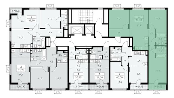 Продажа 3-комнатной квартиры 75,4 м², 15/15 этаж