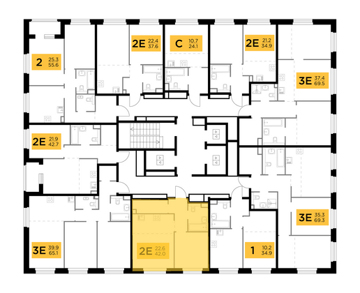 Продажа 2-комнатной квартиры 42 м², 10/23 этаж