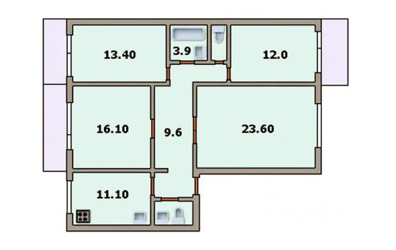 Продажа 4-комнатной квартиры 94 м², 3/12 этаж