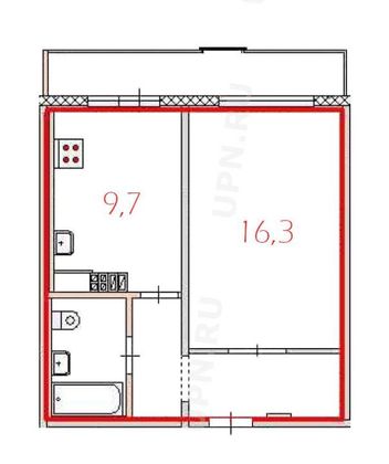 Продажа 1-комнатной квартиры 37 м², 2/3 этаж