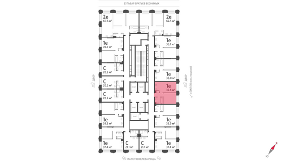 Продажа 1-комнатной квартиры 35,8 м², 25/43 этаж