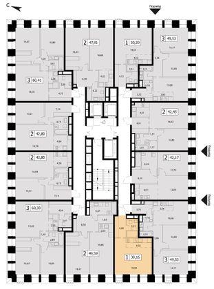 Продажа 1-комнатной квартиры 30,2 м², 6/22 этаж