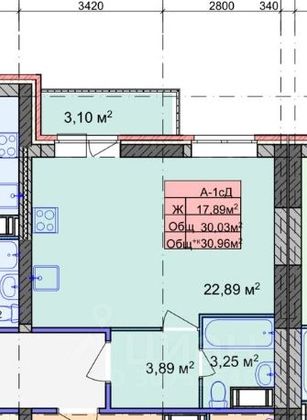 Продажа квартиры-студии 31 м², 10/18 этаж