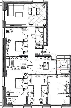 Продажа 4-комнатной квартиры 133,1 м², 24/24 этаж