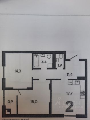 Продажа 2-комнатной квартиры 68 м², 4/28 этаж