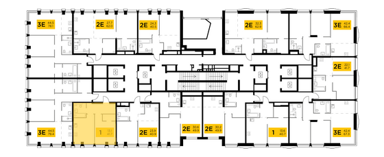 Продажа 1-комнатной квартиры 41,7 м², 22/35 этаж