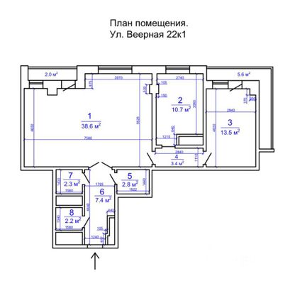 Продажа 3-комнатной квартиры 84,7 м², 14/22 этаж
