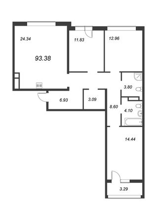 Продажа 4-комнатной квартиры 93,4 м², 6/8 этаж