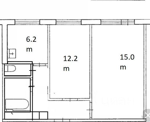 Продажа 2-комнатной квартиры 43 м², 1/5 этаж