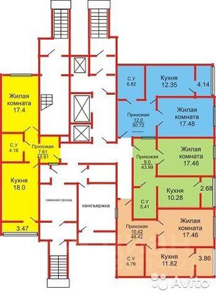 Продажа 1-комнатной квартиры 46,7 м², 9/19 этаж