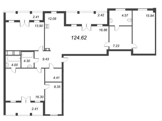 Продажа 4-комнатной квартиры 124,6 м², 9/10 этаж