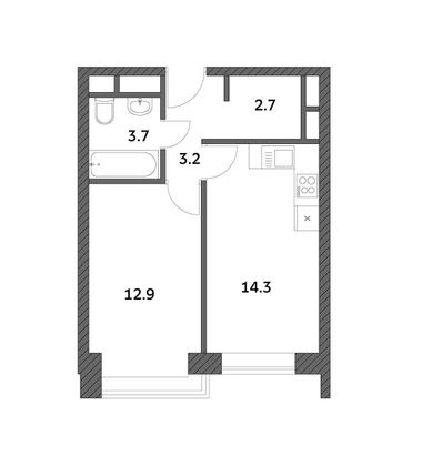 Продажа 1-комнатной квартиры 36,8 м², 16/19 этаж