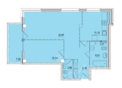 Продажа 2-комнатной квартиры 64 м², 5/6 этаж