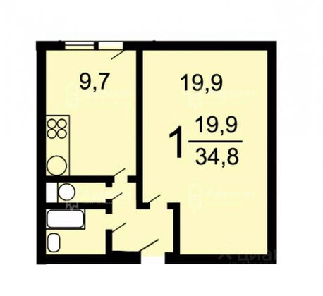 Продажа 1 комнаты, 5,7 м², 1/12 этаж