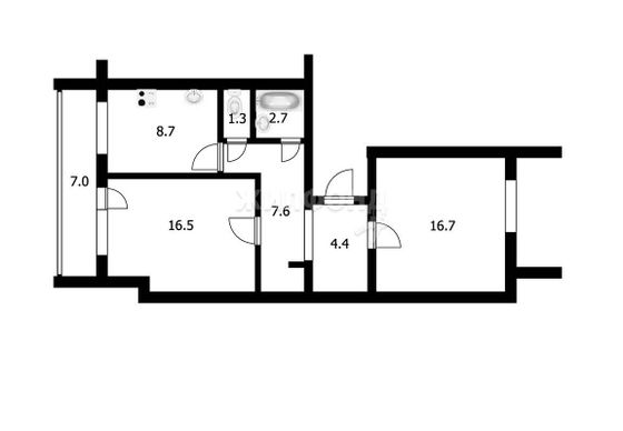 Продажа 2-комнатной квартиры 57,9 м², 1/9 этаж