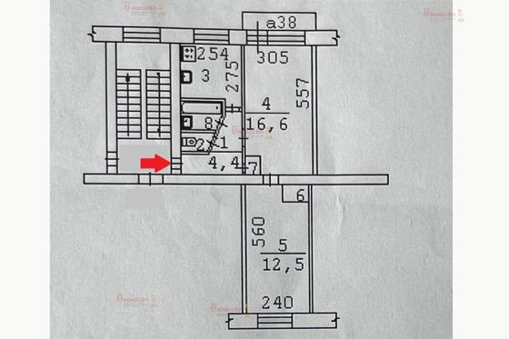 Продажа 2-комнатной квартиры 44 м², 4/5 этаж