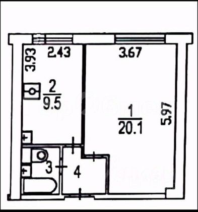 Продажа 1-комнатной квартиры 35 м², 1/12 этаж