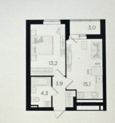 Продажа 1-комнатной квартиры 39,5 м², 11/16 этаж