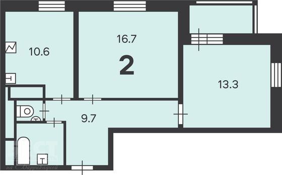 Продажа 2-комнатной квартиры 55 м², 2/18 этаж