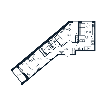 Продажа 2-комнатной квартиры 53,8 м², 11/12 этаж