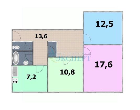 Продажа 3-комнатной квартиры 67,3 м², 4/4 этаж