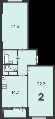 Продажа 2-комнатной квартиры 68,3 м², 17/17 этаж