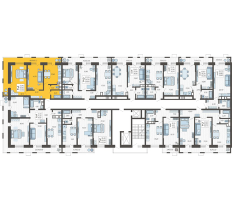 Продажа 2-комнатной квартиры 64,3 м², 3/12 этаж