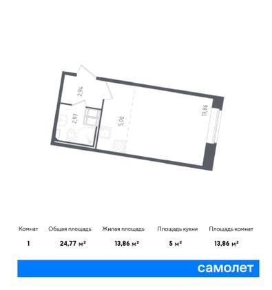 24,8 м², студия, 1/11 этаж