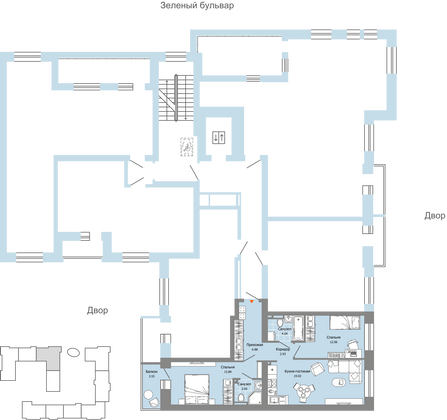 Продажа 3-комнатной квартиры 63 м², 8/8 этаж