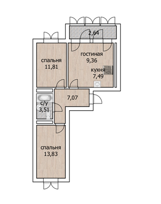 Продажа 3-комнатной квартиры 55,7 м², 27/27 этаж