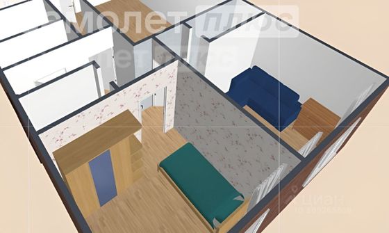 Продажа 3-комнатной квартиры 62 м², 3/5 этаж