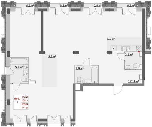 Продажа 4-комнатной квартиры 139,3 м², 3/6 этаж