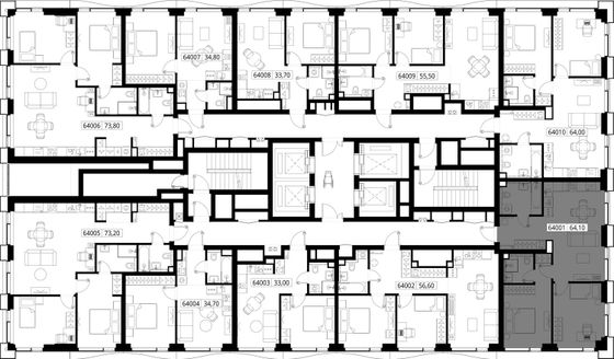 Продажа 2-комнатной квартиры 64,1 м², 40/48 этаж