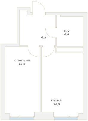 Продажа 1-комнатной квартиры 38,4 м², 12/23 этаж