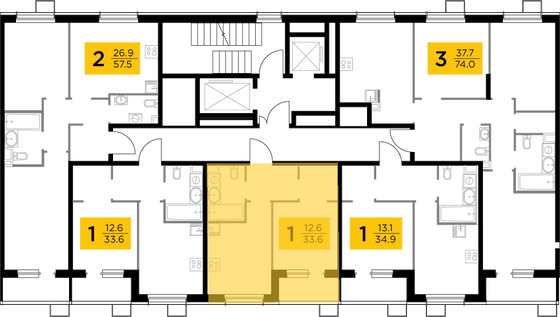 Продажа 1-комнатной квартиры 33,6 м², 14/15 этаж