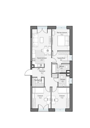 Продажа 3-комнатной квартиры 87,3 м², 24/28 этаж