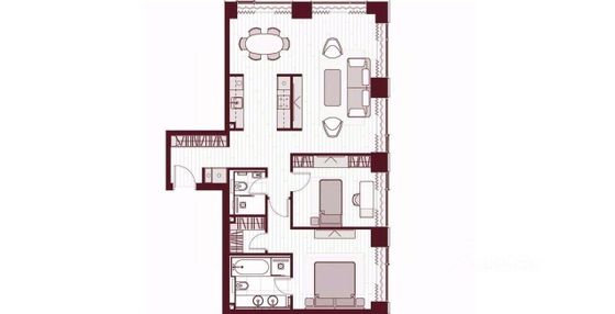 Продажа 3-комнатной квартиры 91,2 м², 7/41 этаж