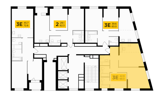 Продажа 3-комнатной квартиры 68,3 м², 22/30 этаж